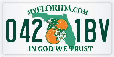 FL license plate 0421BV