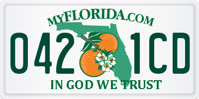 FL license plate 0421CD