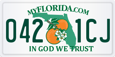 FL license plate 0421CJ