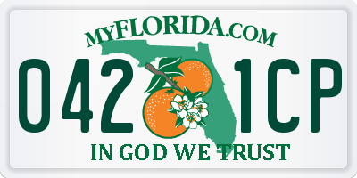 FL license plate 0421CP