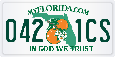 FL license plate 0421CS