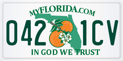 FL license plate 0421CV