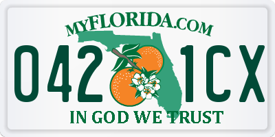 FL license plate 0421CX