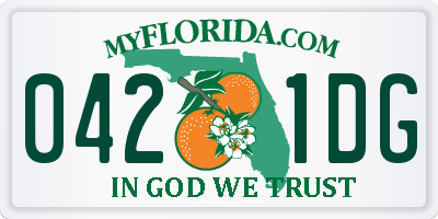FL license plate 0421DG
