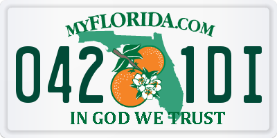 FL license plate 0421DI