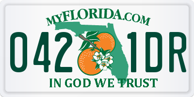 FL license plate 0421DR
