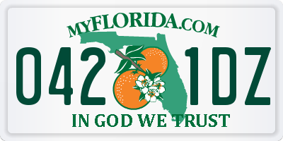 FL license plate 0421DZ