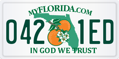 FL license plate 0421ED