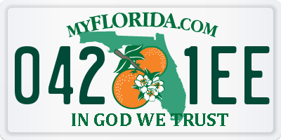 FL license plate 0421EE