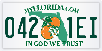 FL license plate 0421EI