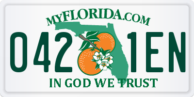 FL license plate 0421EN
