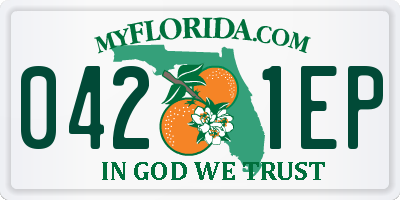 FL license plate 0421EP