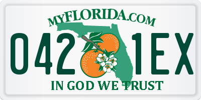 FL license plate 0421EX