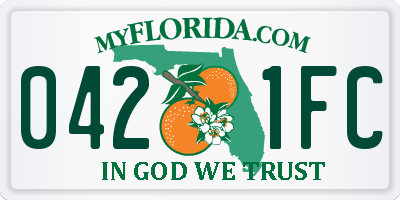 FL license plate 0421FC