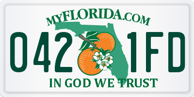 FL license plate 0421FD
