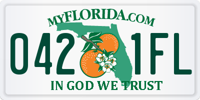 FL license plate 0421FL