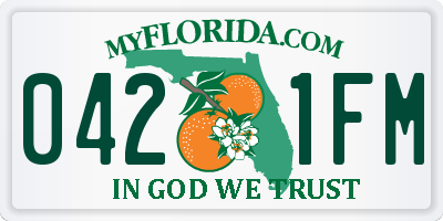 FL license plate 0421FM