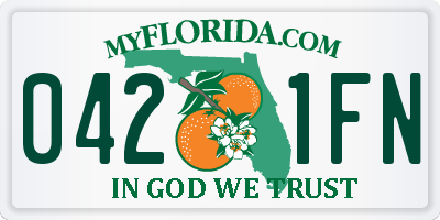 FL license plate 0421FN
