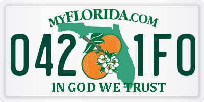 FL license plate 0421FO