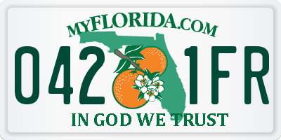 FL license plate 0421FR