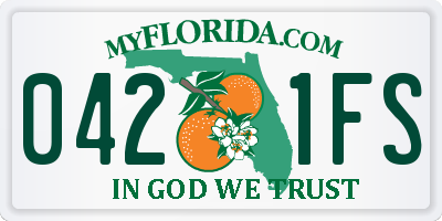 FL license plate 0421FS