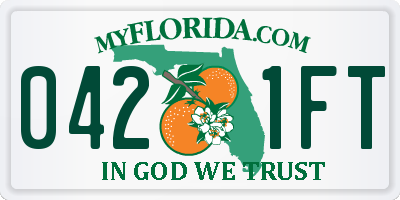 FL license plate 0421FT