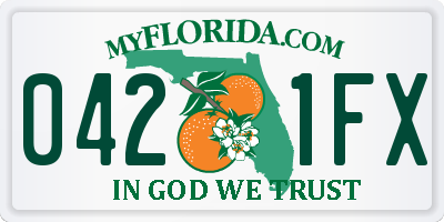 FL license plate 0421FX