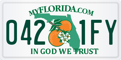 FL license plate 0421FY