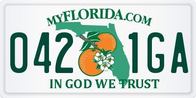 FL license plate 0421GA