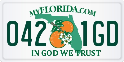 FL license plate 0421GD