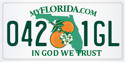 FL license plate 0421GL