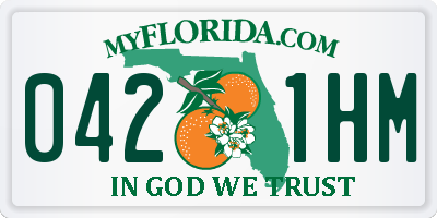 FL license plate 0421HM
