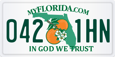 FL license plate 0421HN
