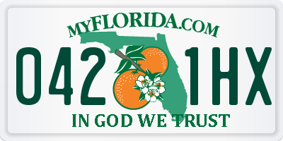 FL license plate 0421HX