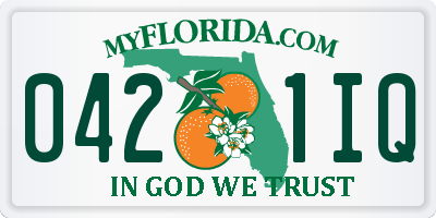 FL license plate 0421IQ