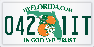 FL license plate 0421IT