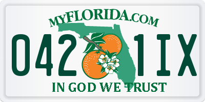 FL license plate 0421IX