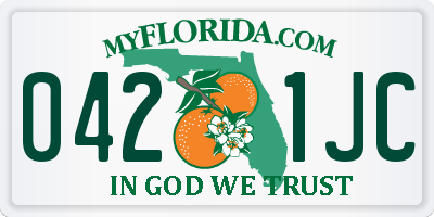 FL license plate 0421JC