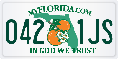 FL license plate 0421JS