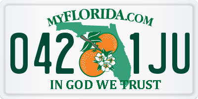 FL license plate 0421JU