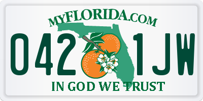 FL license plate 0421JW