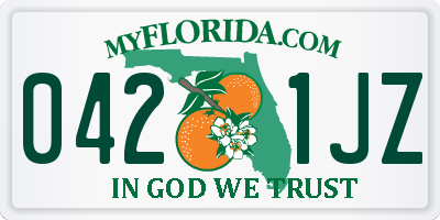 FL license plate 0421JZ