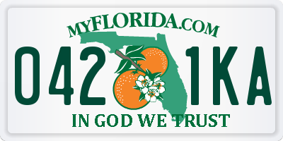 FL license plate 0421KA