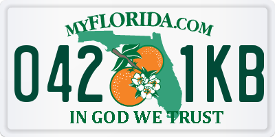FL license plate 0421KB