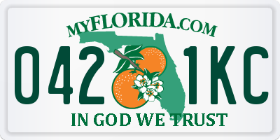 FL license plate 0421KC