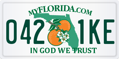 FL license plate 0421KE