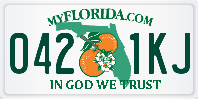 FL license plate 0421KJ