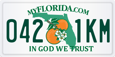 FL license plate 0421KM