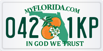 FL license plate 0421KP