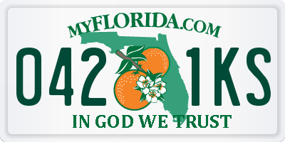 FL license plate 0421KS